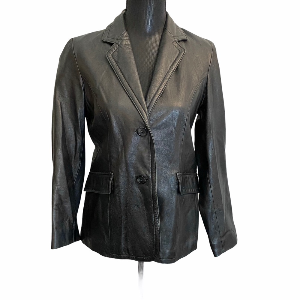 Colebrook & Cole Black Leather Blazer PM Women’s